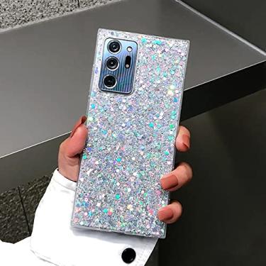 Imagem de Capa de telefone de silicone macio bling glitter de verão para samsung galaxy s8 s9 s10 s20 fe plus note 8 10 pro 20 ultra s30 s21 capa, prata, para s9