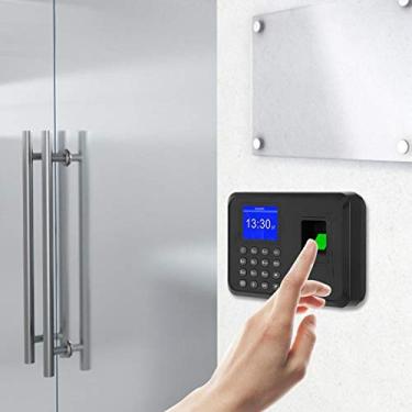 Imagem de Máquina de comparecimento, tela LCD biométrica de 2,4 polegadas, impressão digital, senha, relógio de hora, de gravação de tempo para funcionários (EUA)