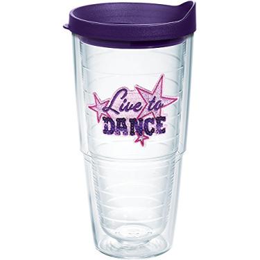 Imagem de Tervis Copo térmico de parede dupla Live to Dance feito nos EUA, 680 g, lantejoulas
