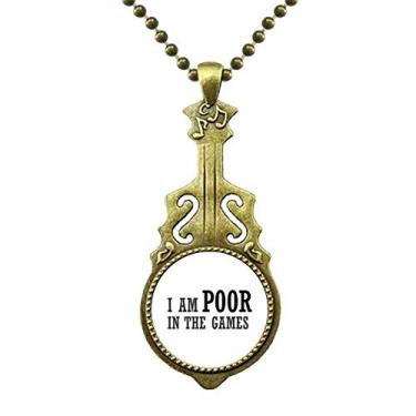 Imagem de I Am Poor In The Games Colar Art Deco Presente Fashion Joia de Guitarra Antiga Pingente de Música