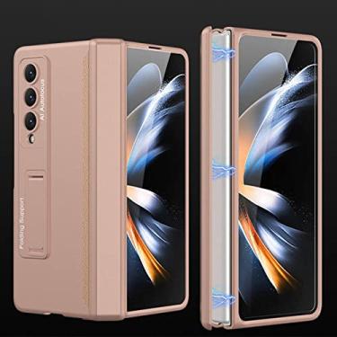 Imagem de Capa de telefone rígido para PC para Samsung Galaxy Z Fold 4 Z Fold4 5G Caso protetor magnético para Samsung Z Fold4 Zfold4, névoa de ouro, para galáxia Z Fold 4