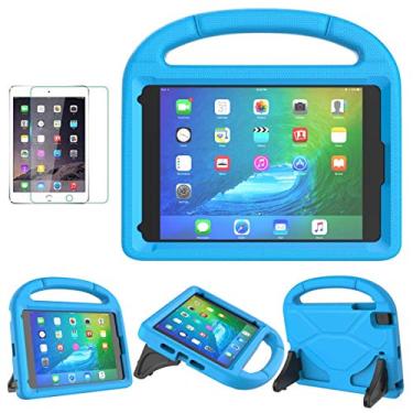 Imagem de SUPLIK Capa infantil para iPad mini 5/4/3/2/1 (7,9 polegadas), capa protetora durável à prova de choque com 2 protetores de tela para Apple iPad mini de 7,9 polegadas 5ª/4ª/3ª/2ª/1ª geração, azul