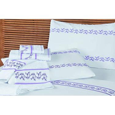 Imagem de Jogo de Lençol Vivara Casal 4 Peças Mellindre Lilás Queen Tecido