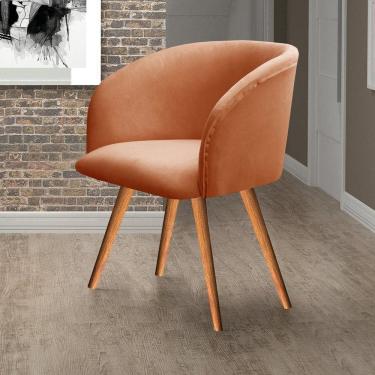 Imagem de Poltrona Atenas Pé Palito Decorativa para Sala de Estar Terracota