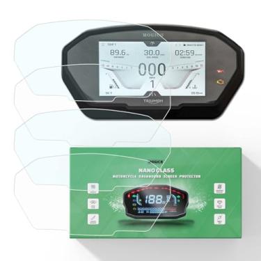 Imagem de Mogico Kit protetor de tela de painel de nano vidro para motocicleta Triumph Speed Street Triple 765 R RS Moto2 2017+ / Tiger 1200 800 850 Sport 2021-2024 (2 x ultra transparentes e 2 x antirreflexo)