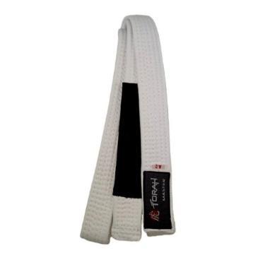 Imagem de Faixa de Jiu Jitsu Master Com Ponteira Adulto Branco Torah, Branco, A0