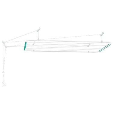 Imagem de Varal De Teto Aço Branco 1,00 Mt X 56 Cm Com Roldana Secalux