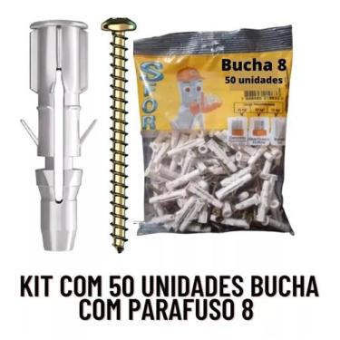Imagem de Bucha Com Parafuso Kit Para Tijolo Baiano Bloco Parede Oca - SFOR