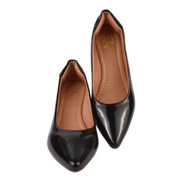 Imagem de Sapato Feminino Scarpin Bico Fino Salto Fino Verniz Macio - Lize Ofici