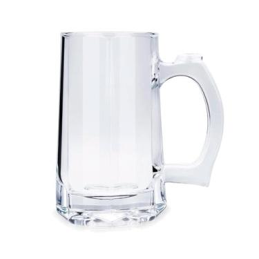 Imagem de Caneca Lisa De Vidro Chopp Bebidas Festa 380 ML Com Alça Reforçada - M