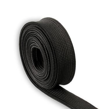 Imagem de FGJQEFG Manga de proteção térmica de fibra de vidro mangueira ajustável vela de ignição de calor fio de alta temperatura (1,3 m/13 mm) para isolamento de escapamento térmico rolo de linha de freio de carro fita de proteção de cabo de linha de freio preta