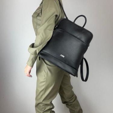 Imagem de Mochila  recuo em couro legítimo b.901, Preto