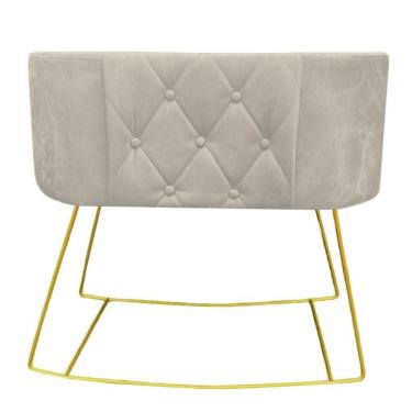 Imagem de Mini Berço Aconchego Com Balanço Suede Bege D`classe Decor