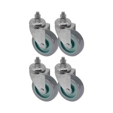 Imagem de Kit 4 un roda rodízio giratório rosca pvc bp 2 pol 50mm - AJAX