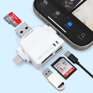 Imagem de Rocketek Leitor De Cartão Sd Para Iphone E Ipad - Usb C Lightning 3.0 Multi Sd/Tf Card + Otg Adaptador Áudio Tipo/Carregamento Câmera Digital 15/14/13/12, Samsung, Pc Plug & Play