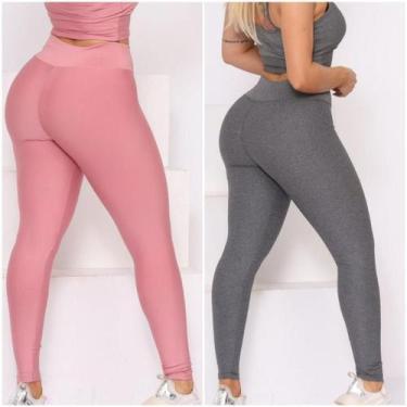 Imagem de 2 LEG SUPLEX LISA zero transparência - oem, Cinza, Rosa, G 40-42