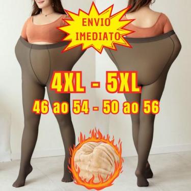 Imagem de Meia Calça Quente Feminina Peluciada 50 ao 56 Plus Size 3XL/4XL - Tran