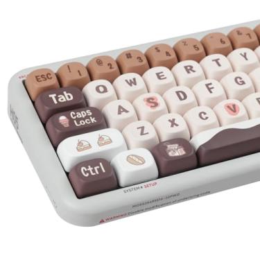 Imagem de Coffee Keycaps, MOA Profile Keycaps, Cute Keycaps 136 Teclas PBT DYE-SYB Conjunto de teclas para teclado mecânico Mx Cherry 61/64/84/87/104/108 Layout
