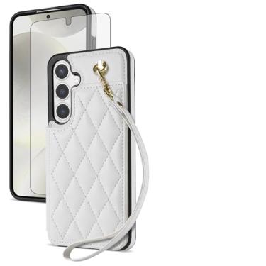 Imagem de Asuwish Capa de celular para Samsung Galaxy S24 Plus/S25 Plus S24+ S25+ 5G capa carteira com protetor de tela de vidro temperado e suporte para cartão celular S24Plus 24S + S 24 24+ S25Plus 25S 25+