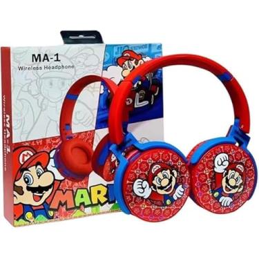 Imagem de Fone De Ouvido Sem Fio Bluetooth Mário Bros Para Menino Menina (Vermelho)