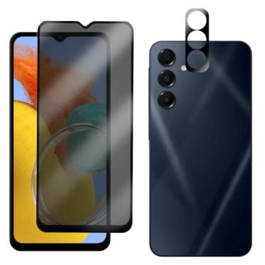 Imagem de Kit Película Privacidade Anti Spy para Galaxy M14, Proteção de Tela e Lente Câmera, Vidro Temperado 9H