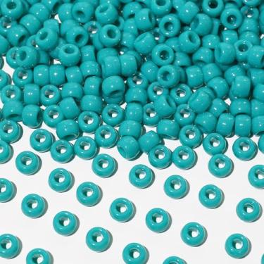 Imagem de Richbunnys 1000 contas de pônei de plástico multicoloridas a granel para artesanato, 6 * 9 mm cores sortidas contas de cabelo, incluindo preto, vermelho, azul, branco para fazer pulseiras, pingentes