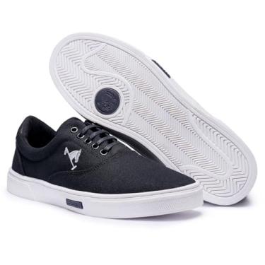 Imagem de Tênis Sapatênis Masculino Casual Polo Joy Confortavel Leve (Preto/Branco, BR, Adulto, Numérico, 35)