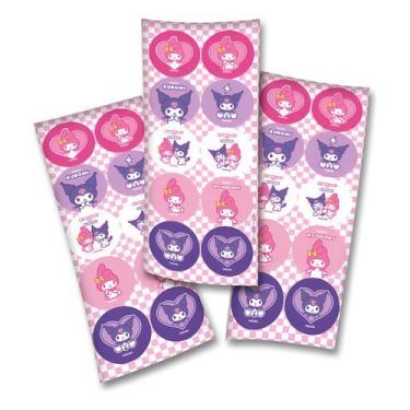 Imagem de 30 Adesivos Redondos Licenciados Kuromi My Melody Hello - Festcolor