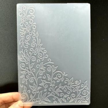 Imagem de Modelo de pasta em relevo de plástico 3D textura de flor de canto tamanho A6 para fazer cartões, faça você mesmo, scrapbooking, papel, artesanato, artesanato, scrapbook, artes, decoração