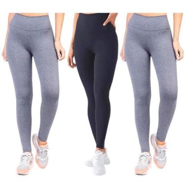 Imagem de Kit 3 Calça Legging Feminina Moda Fitness Treino Slim Corrida Yoga Gin