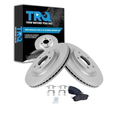 Imagem de TRQ Kit de pastilhas de freio dianteiro e rotor compatível com Nissan Juke 2011-2017 Sentra 2017-2019