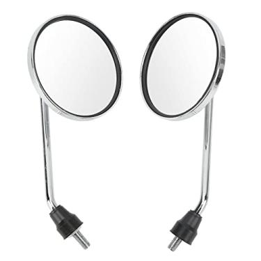Imagem de Generic Espelho Retrovisor Motocicleta, Liga de Metal Cromado 8mm Rosca 2 Pçs Espelho Asa Motocicleta Redondo para Scooter para Atv