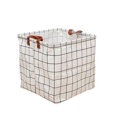 Imagem de Cesto Organizador Multiuso Dobrável Compacto e Resistente Para Roupa Suja, Brinquedos e Mais (3,Branco grade)