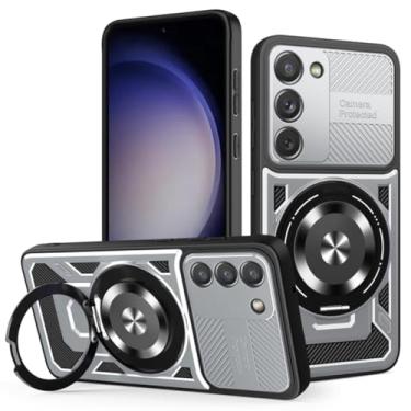 Imagem de YOGISU Capa protetora de anel magnético com proteção de carregamento sem fio para Galaxy S24 Plus (para Galaxy S24 Plus/cinza)