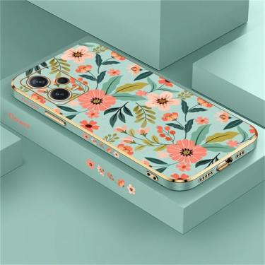 Imagem de Capa de celular com estampa de flores para Xiaomi Redmi Note 12 11 10 9S 8 7 9T 4 Pro MAX, capa de silicone revestida à prova de choque, verde, 173, para Redmi Note 12 4G