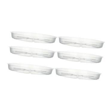 Imagem de KiBcsLic 6 unidades de bandejas para gotejamento de plantas, redondas com bandeja, bandeja transparente para vasos de flores, pires para varandas, áreas, 10 Inch