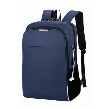 Imagem de Mochila Executiva Azul para Notebook com USB Cadeado Senha - B2