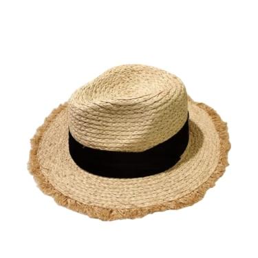 Imagem de Chapéus femininos de verão com proteção solar lateral larga para praia, praia, casual, feminino, jazz, chapéu panamá 2241 53 cm-57 cm, ajustável