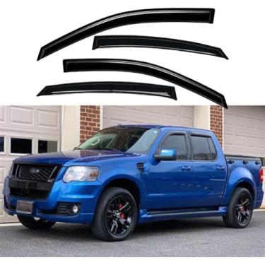 Imagem de Defletores de vento de janela lateral à prova de chuva para Ford Explorer Sport Trac 2007-2010, conjuntos de proteção contra chuva de sol com fita, viseiras de janela bonitas para carros, defletor de