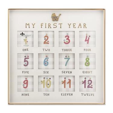 Imagem de Lawrence Frames Porta-retrato de colagem My First Year 25 x 25 cm - Metal dourado com tapete - Abertura de 12