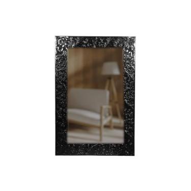 Imagem de Espelho decorativo com moldura de madeira Preto - Dlux, PRETO