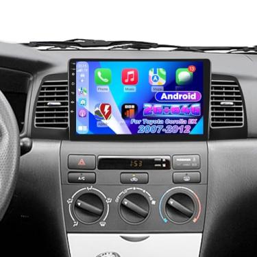 Imagem de Rádio automotivo Volxcereo de 4 núcleos 64G para Toyota Corolla EX 2007 2008 2009 2010 2011 2012, tela de toque Android estéreo de 9 polegadas com Carplay/Android Auto, GPS, WiFi, Bluetooth, câmera de
