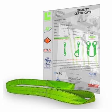 Imagem de Correias de elevação para talha, alça de levantamento de olhos planos resistentes de 5 cm x 15 cm com capacidade de 2,9 kg, alça de nylon para recuperação de árvores, correia de guincho