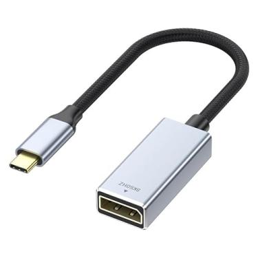 Imagem de HBFQMDJLX Adaptador fêmea USB-C para DisplayPort 8K, suporte HDR de 60 Hz, conversor tipo C para DP 1.4 para telefone/computador/TV