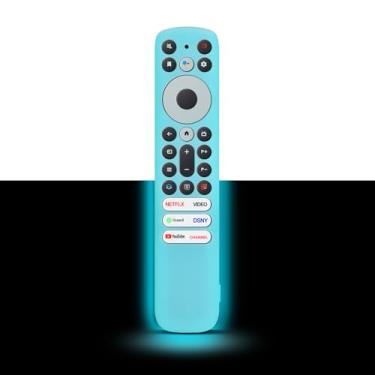 Imagem de Capa protetora azul brilhante para controle remoto por voz TCL RC813 FMB1 / RC902V FMR1 / RC923 capa protetora de silicone compatível com controle remoto TCL Q6 Q7 QM8 S4 S3 Series Google TV Remote