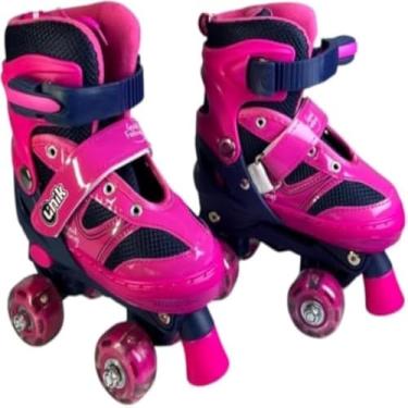 Imagem de Patins infantis com quatro rodas e luzes LED, elegantes