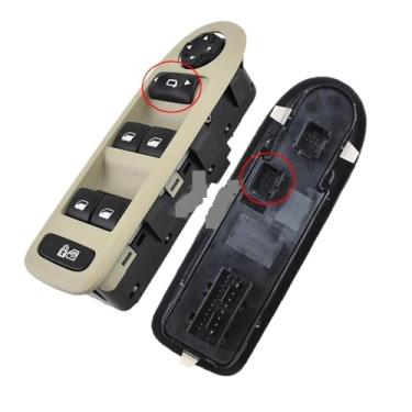 Imagem de Compatível para Citroen C5 Compatível para Peugeot 308 508 2008 2009 2010 2011 2012 2013 Botão de elevação de vidro elétrico de interruptor de janela 96644915 Acessórios(No folding-Beige)