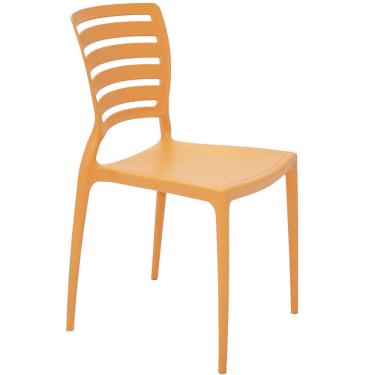 Imagem de Cadeira Tramontina Sofia Laranja sem Braços com Encosto Vazado Horizontal 92237090