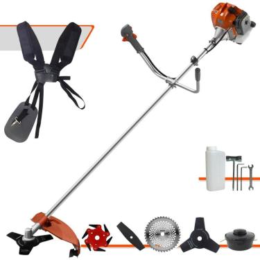 Imagem de Roçadeira Completa Tekna RL430ACNTK À Gasolina 43cc Cortador de Grama Para Todos os Tipos de Trabalho Com Carretel Nylon + Kit de 4 Lâminas de Cortes