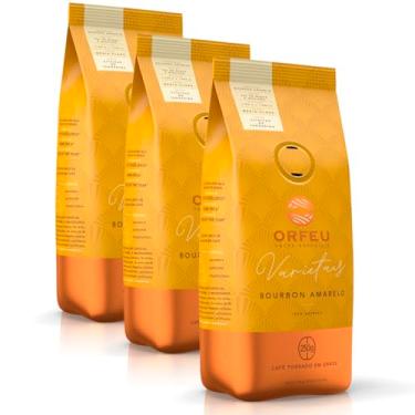 Imagem de Café em Grãos Orfeu Bourbon Amarelo Kit 3 Pacotes de 250g